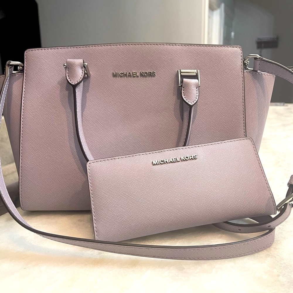 Michael Kors Lilac Bag & Wallet set
